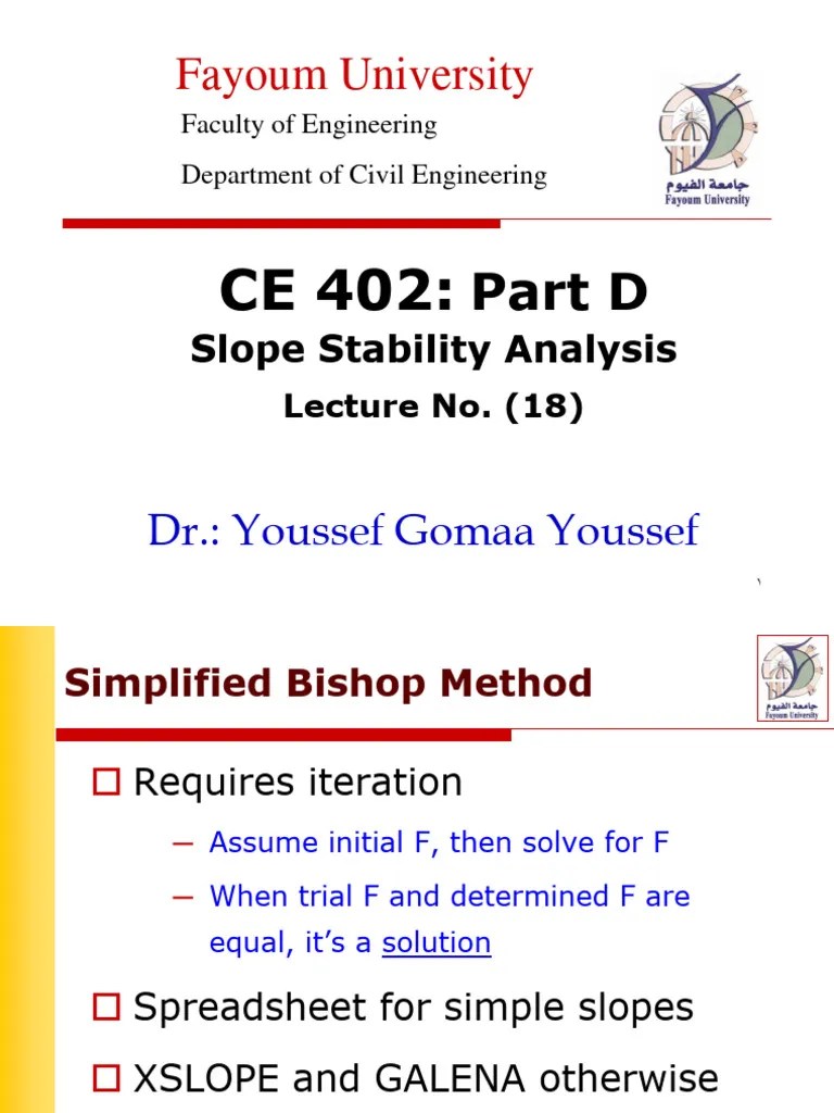 18 Slope Stability Analysis Pdf Mechanics Earth Sciences