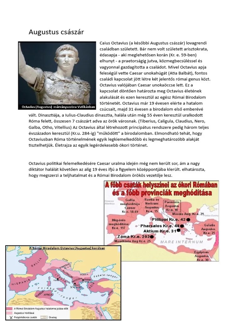 Augustus Császár - Docx - Google Dokumentumok | PDF