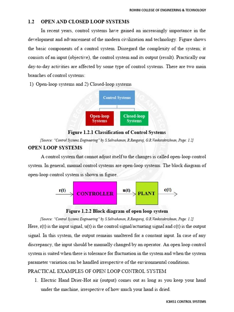 Open Closed Loop Notes | PDF | Feedback | Control Theory