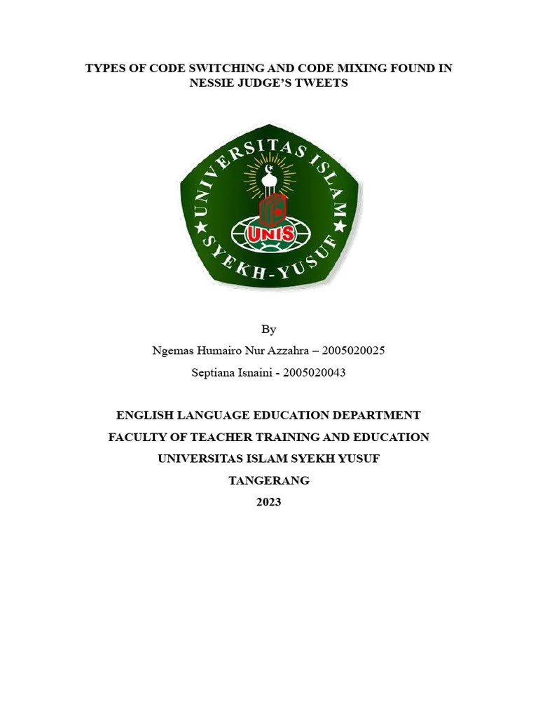 Types Of Code Switching And Code Mixing Found In Nessie Judge | PDF ...