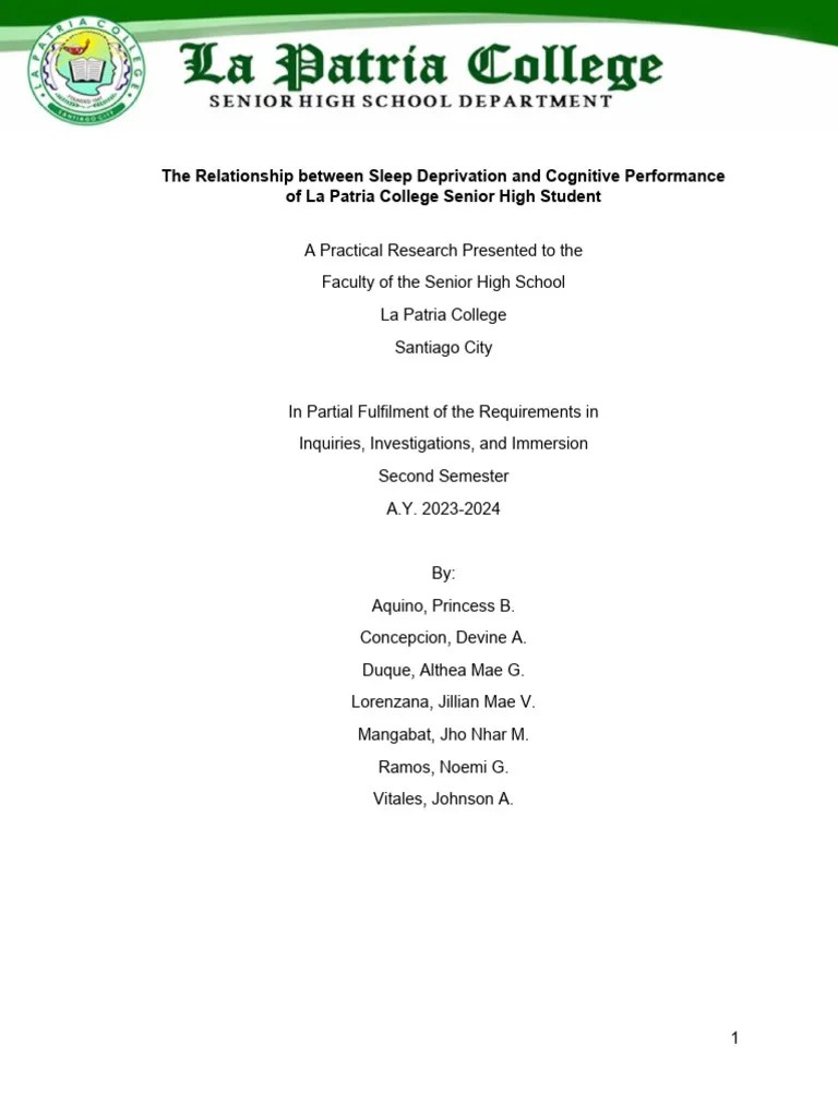 The Relationship Between Sleep Deprivation And Cognitive Performance ...