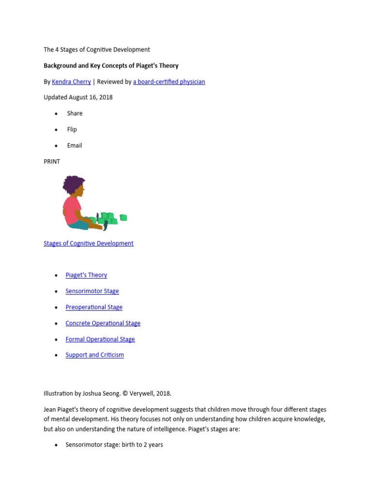 The 4 Stages Of Cognitive Development | PDF | Cognitive Development ...