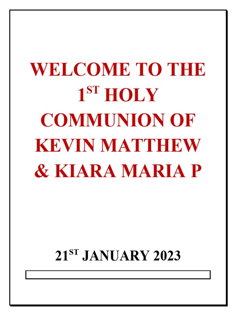 First Holy Communion - 21st January 2023 | PDF | Systematic Theology | Religious Belief And Doctrine