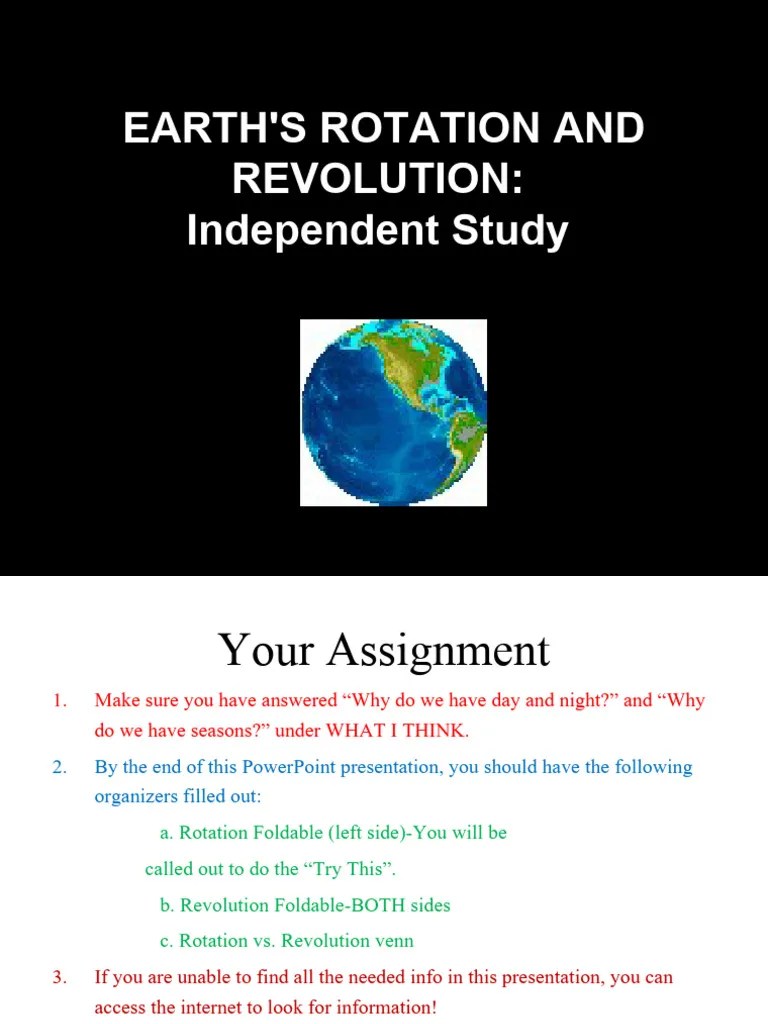 Earths Rotation And Revolution | PDF | Rotation | Earth