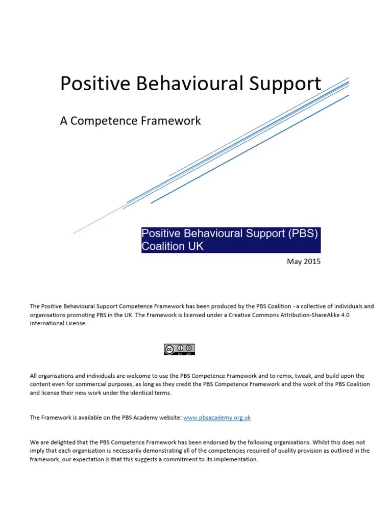 Positive Behavioural Support Competence Framework May 2015 | PDF | Randomized Controlled Trial ...