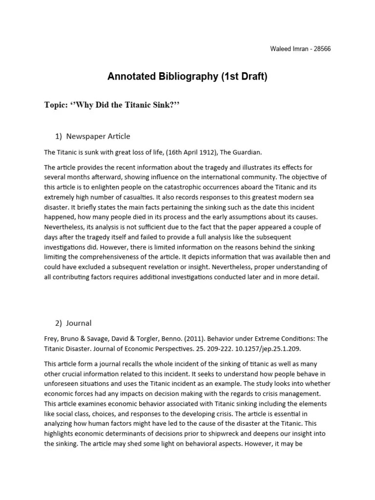 Annotated Bibliography (1st Draft) | PDF