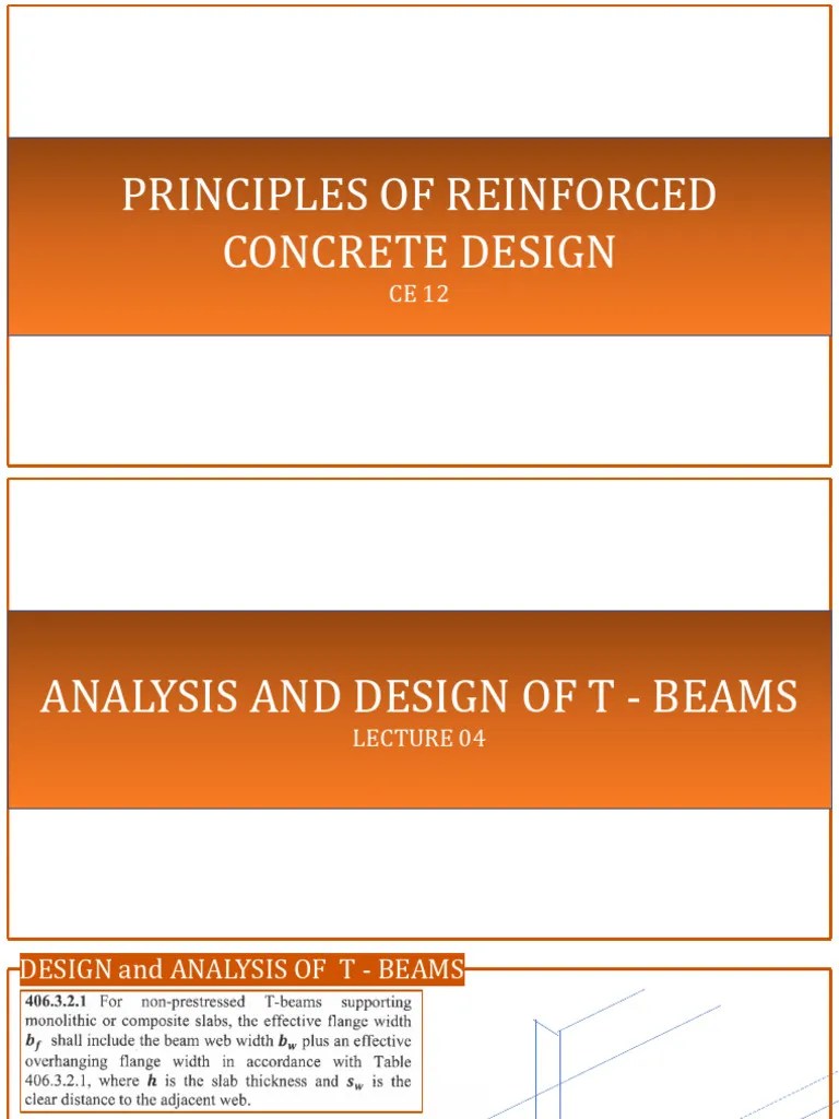 Lecture 05 Analysis And Design Of T Beams | PDF | Beam (Structure ...
