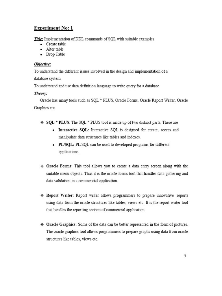 1-DDL Commands | PDF | Sql | Relational Database