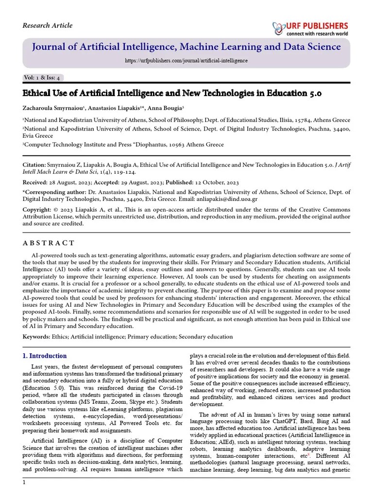 Ethical Use Of Artificial Intelligence A | PDF | Artificial ...