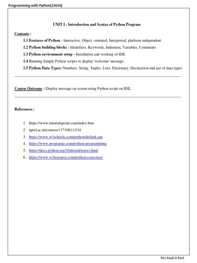 PWP Unit 1 | PDF