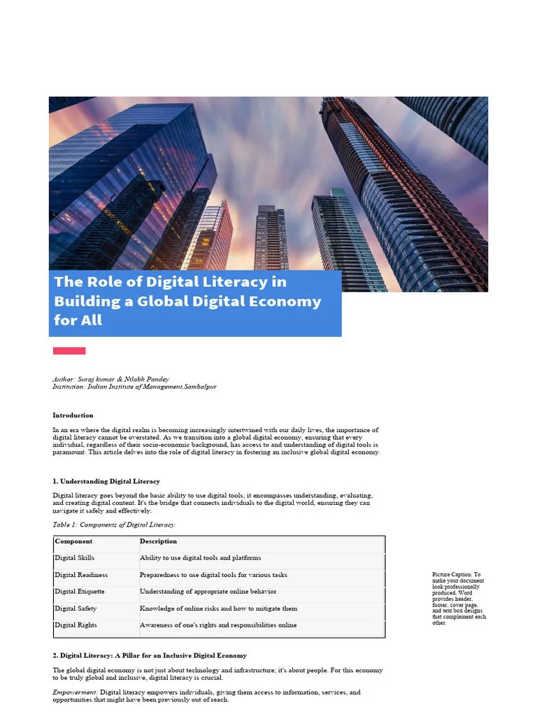 Role Of Digital Literacy | Download Free PDF | Literacy | Economies