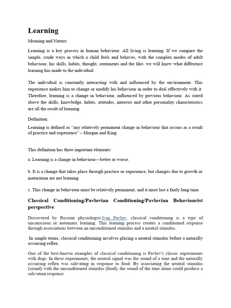 9-Classical Conditioning (Experiment And Application In Organizational ...