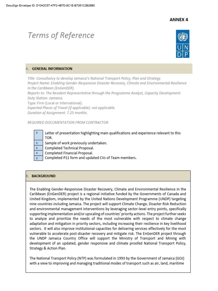 178191-2022 RFP - Terms Of Reference | PDF | Methodology | Policy