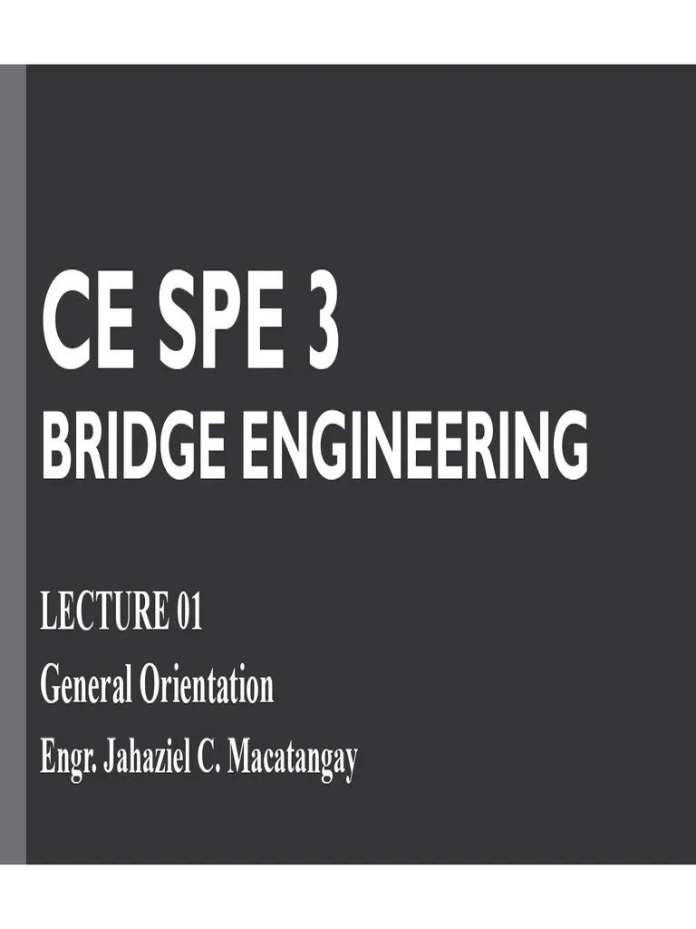 Lecture 01 - Bridge Engineering | PDF | Bridge | Engineering