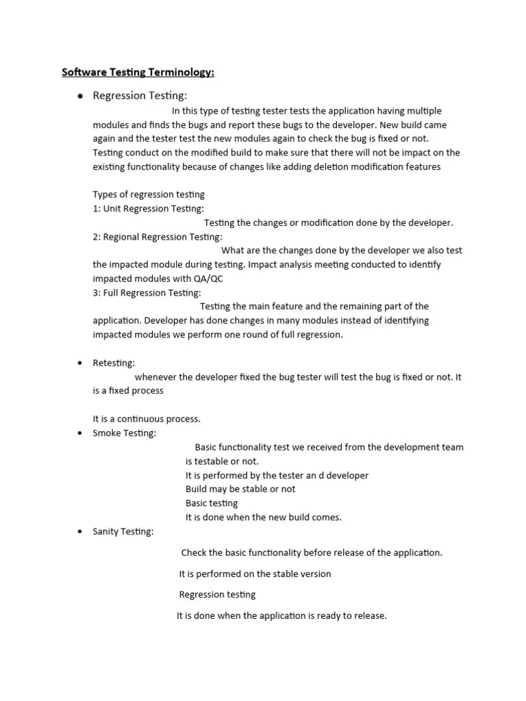 Software Testing Terminology | PDF | Software Testing | Information ...