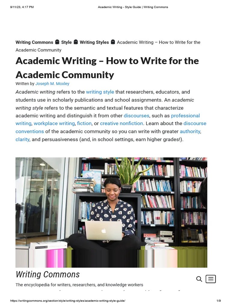 Academic Writing - Style Guide - Writing Commons | PDF | Evidence | Theory