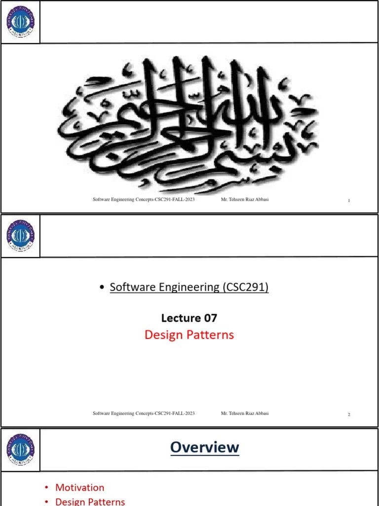 Sec Fall 2023 Lecture#7 | PDF | Class (Computer Programming) | Method (Computer Programming)