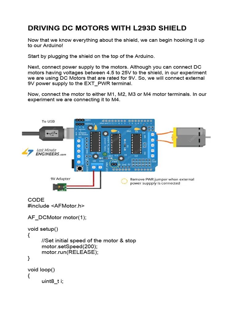 Driving DC Motors L293D | PDF