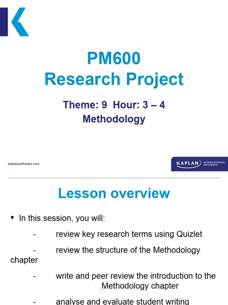 9.2 Writing The Methodology Chapter 1 (PPT 2) - Develop - Lesson | PDF ...