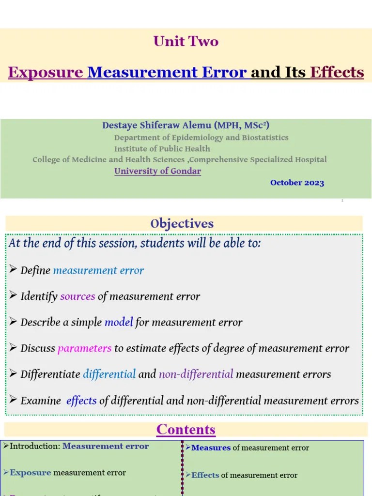 Unit Two-Exposure Measurement Error And Its Effects - 3 | PDF ...