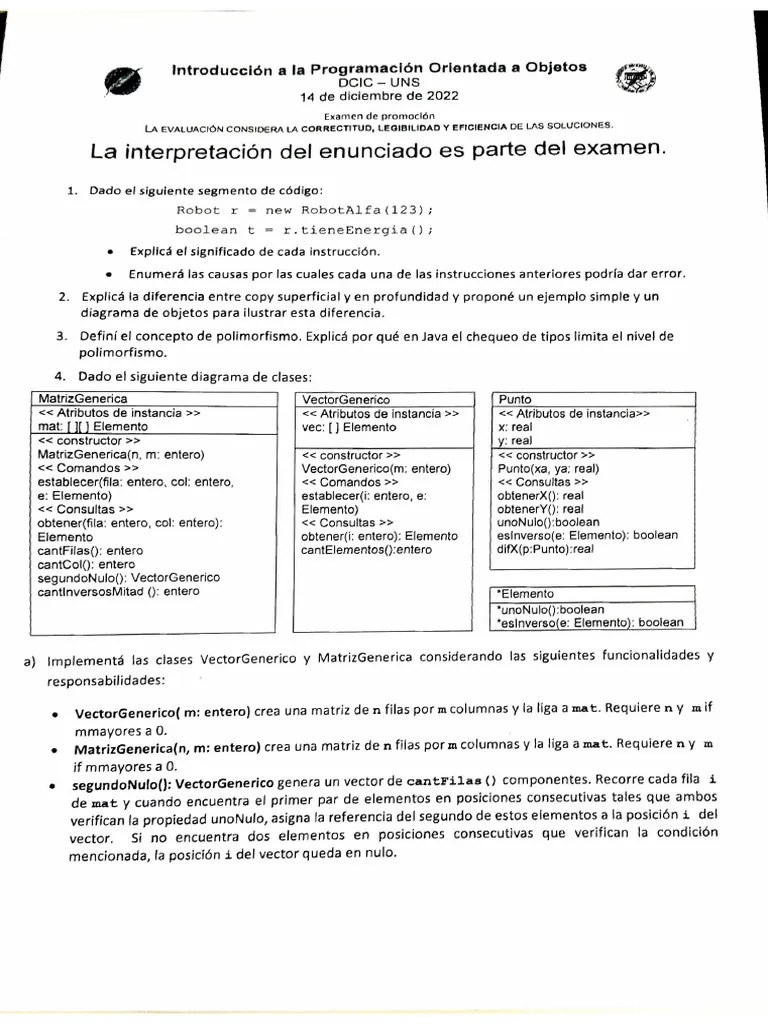 Final Regular De Introduccion A La Programacion Orientada A Objetos | PDF
