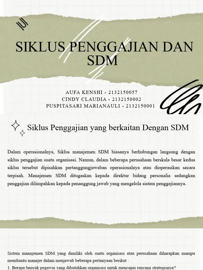 Kelompok 4 - Siklus Penggajian Dan SDM | PDF