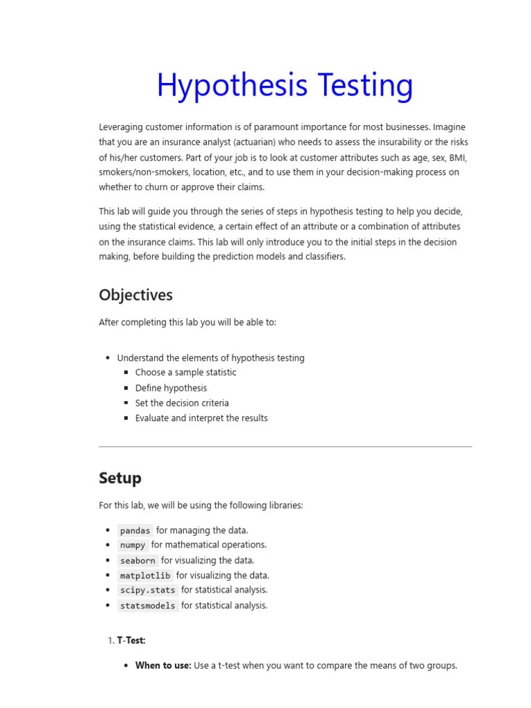 Hypothesis Testing | PDF | P Value | Statistical Hypothesis Testing