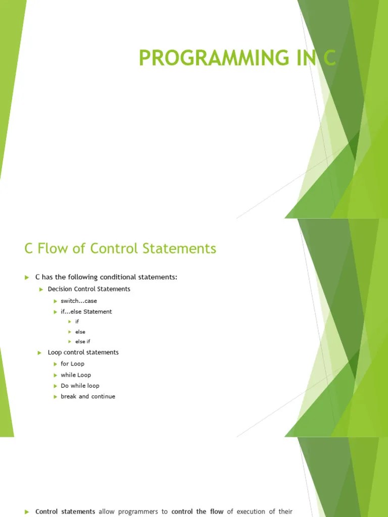Unit 2 - C Flow Control | PDF | Control Flow | Software Development