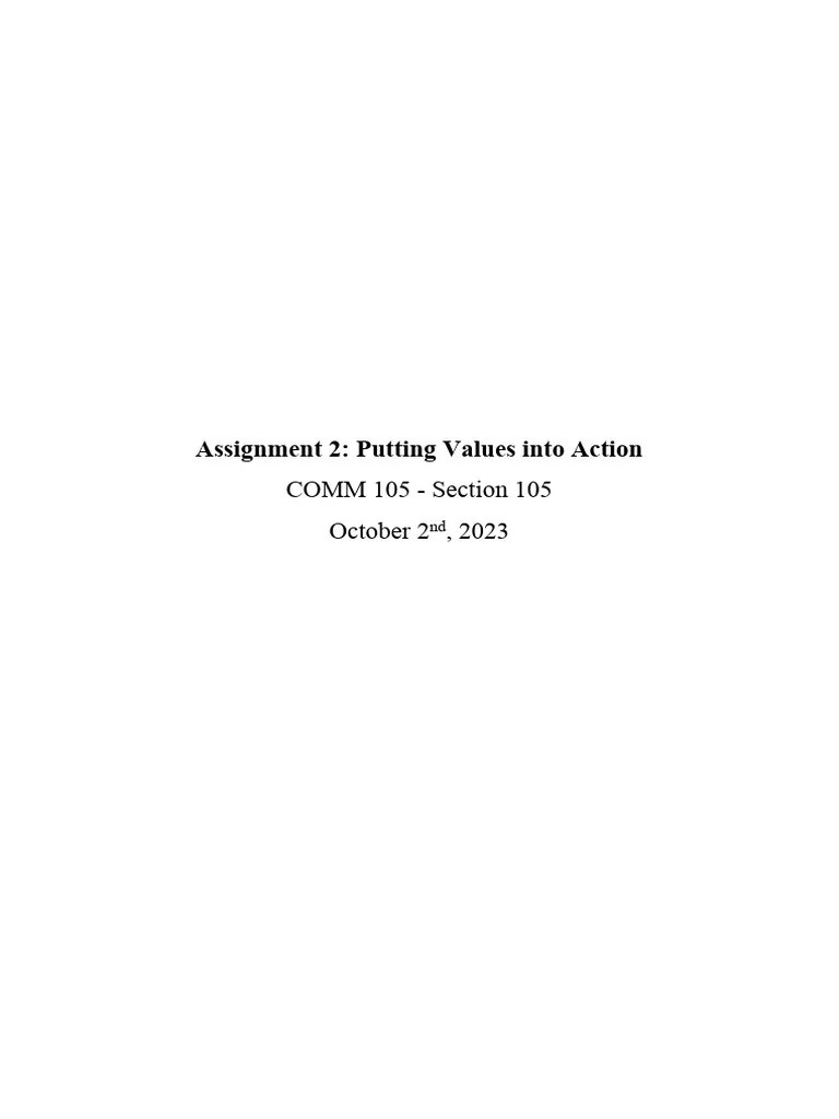 43860-Sec105-Putting Values Into Action | PDF | Goal | Habits