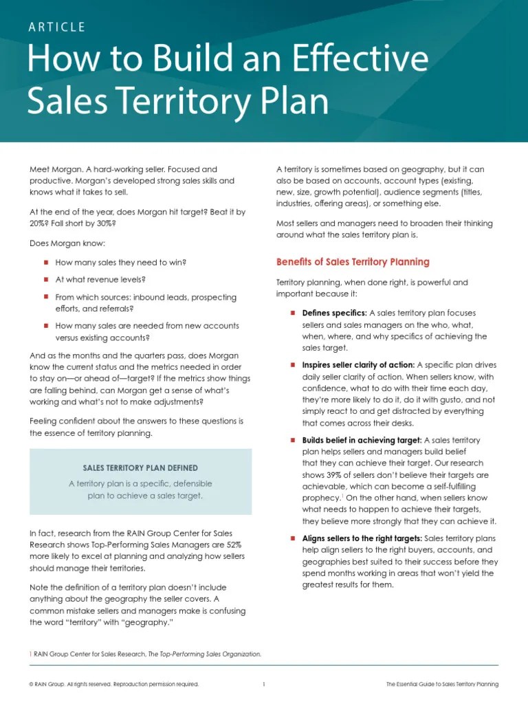 How to build an effective sales territory plan