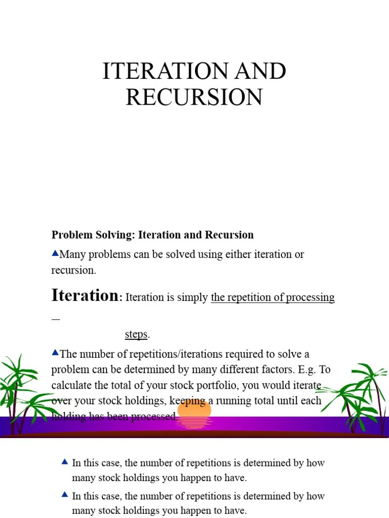 Iteration And Recursion | PDF | Iteration | Recursion