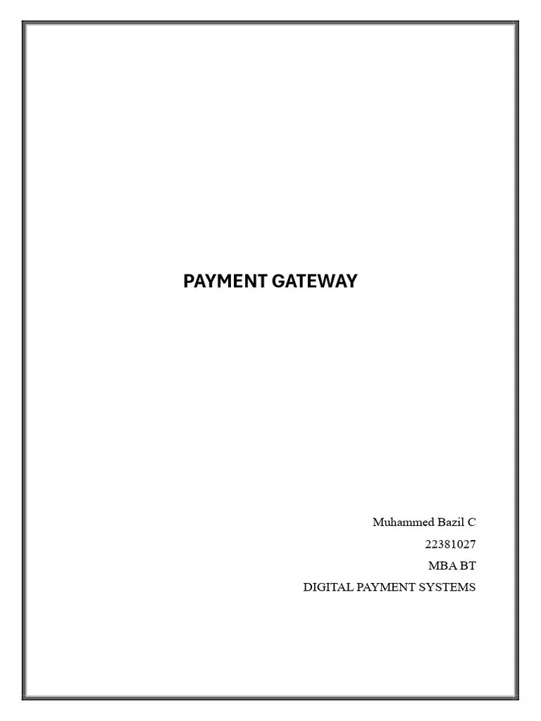 Digital Payment System | PDF | Payments | Service Industries