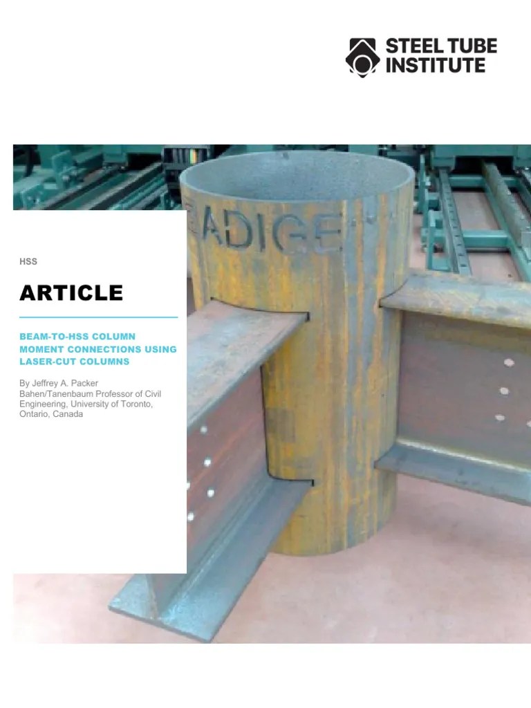 Beam To HSS Column Moment Connections Using Laser Cut Col 1709090950 | PDF | Beam (Structure ...