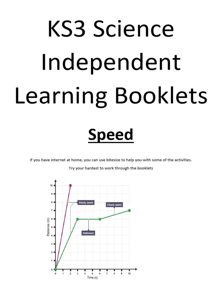 KS3 Year 7 Science Independent Learning Booklets Speed | PDF | Speed | Mechanical Engineering