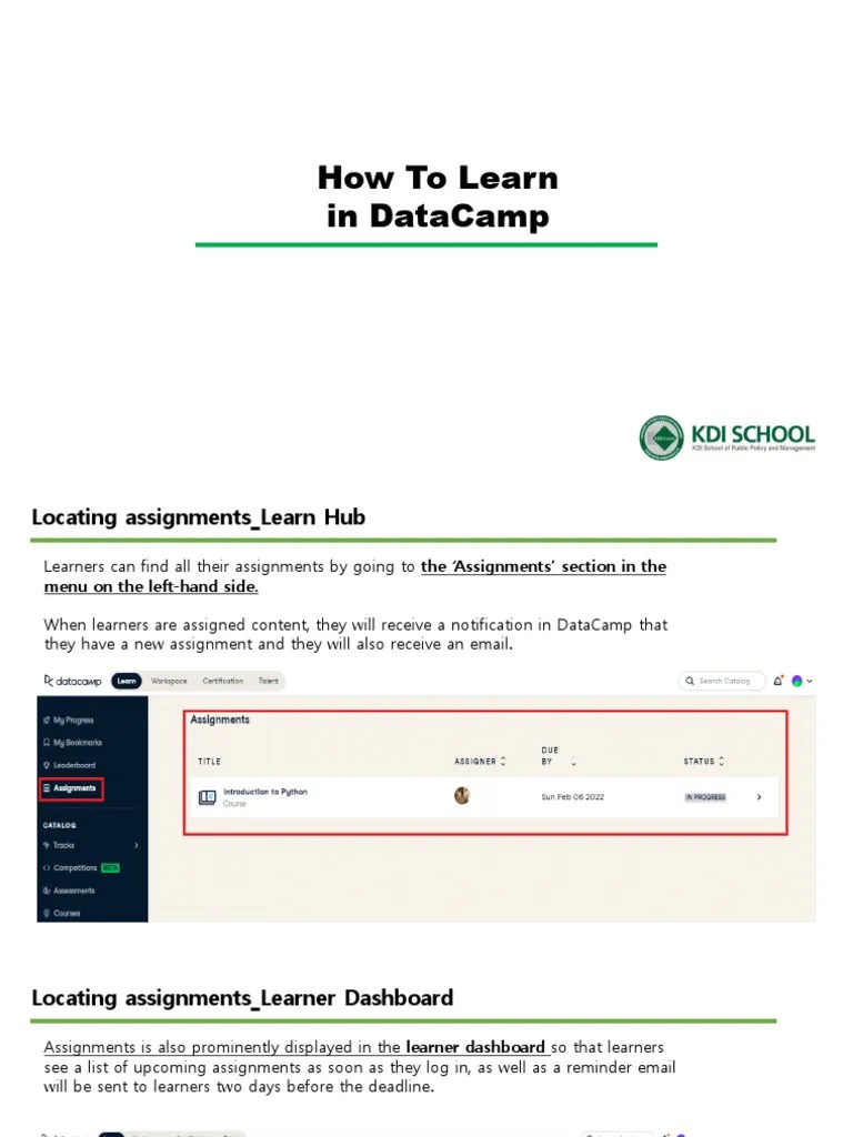 How To Learn In DataCamp | PDF | Python (Programming Language) | Software