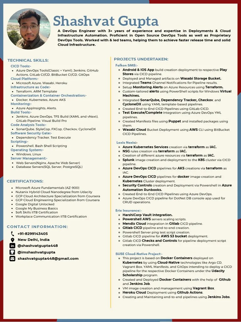Shashvat Resume For DevOps | Download Free PDF | Cloud Computing ...