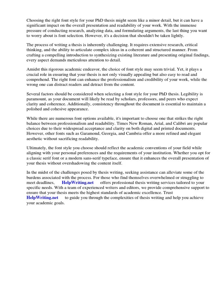 PHD Thesis Font Style | PDF | Thesis | Typefaces