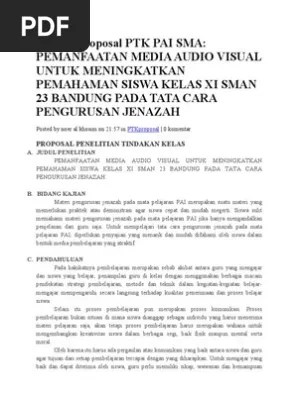 Contoh Proposal Ptk Contoh proposal ptk pai sma.