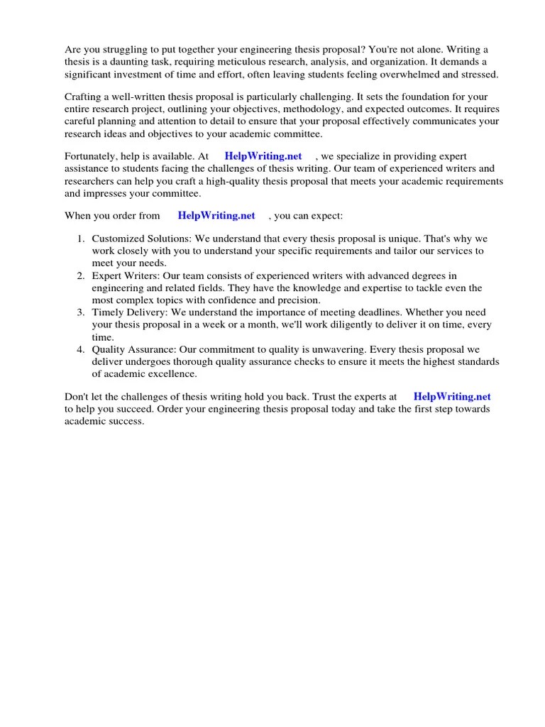 Engineering Thesis Proposal Template | PDF | Engineering | Thesis