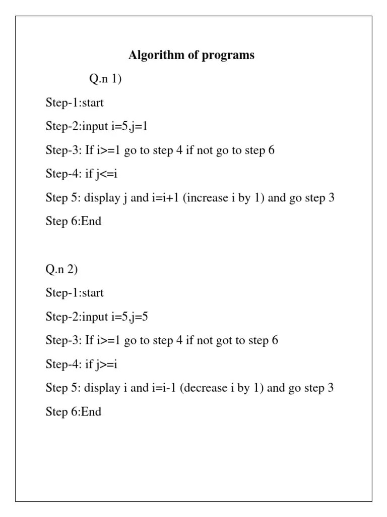 Algorithm Of Programs | PDF | Applied Mathematics | Theoretical ...