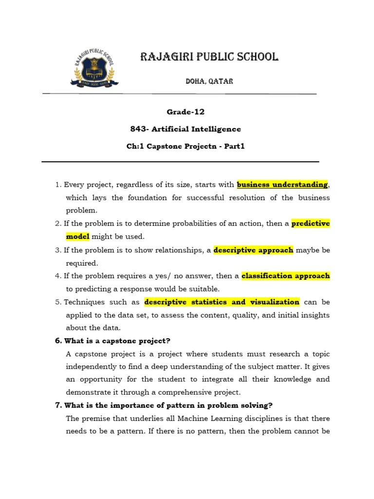 AI Capstone Project - Notes Part1 1 | PDF | Design Thinking ...