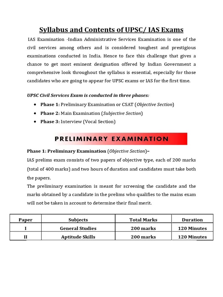 Upsc Ias Syllabus | PDF