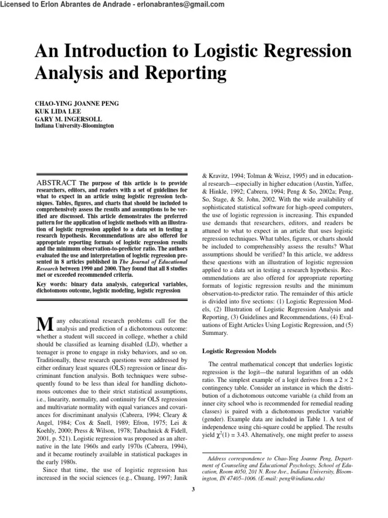 An Introduction To Logistic Regression | PDF | Logistic Regression | Categorical Variable