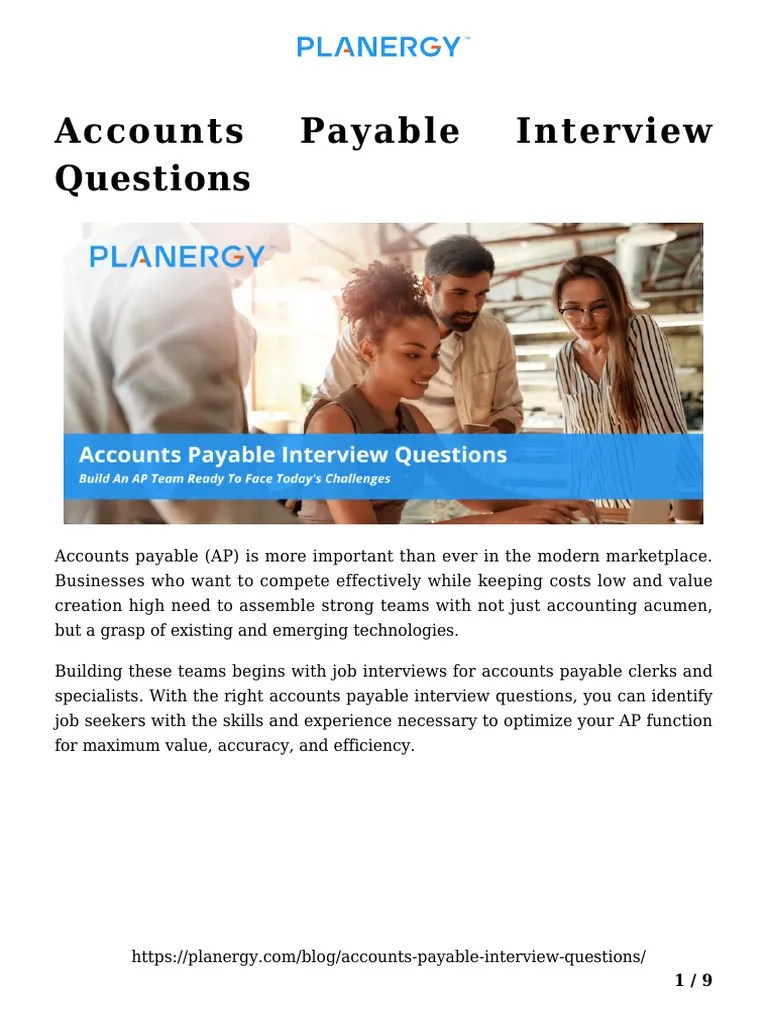 Accounts Payable Interview Questions | PDF