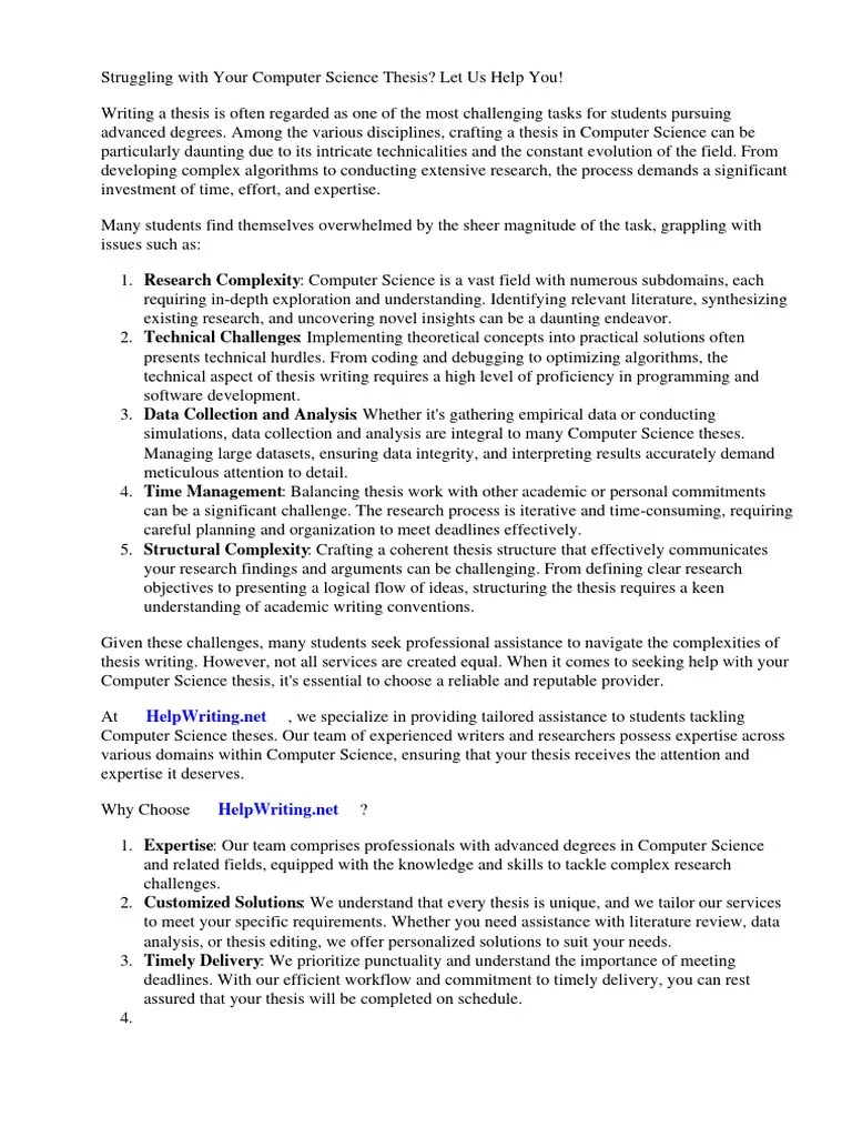 Example Thesis Title For Computer Science | PDF | Computer Science | Thesis