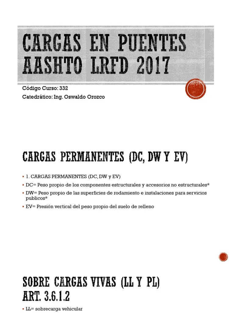 Cargas En Puentes AASHTO LRFD 2017 | PDF | Eje | Camión