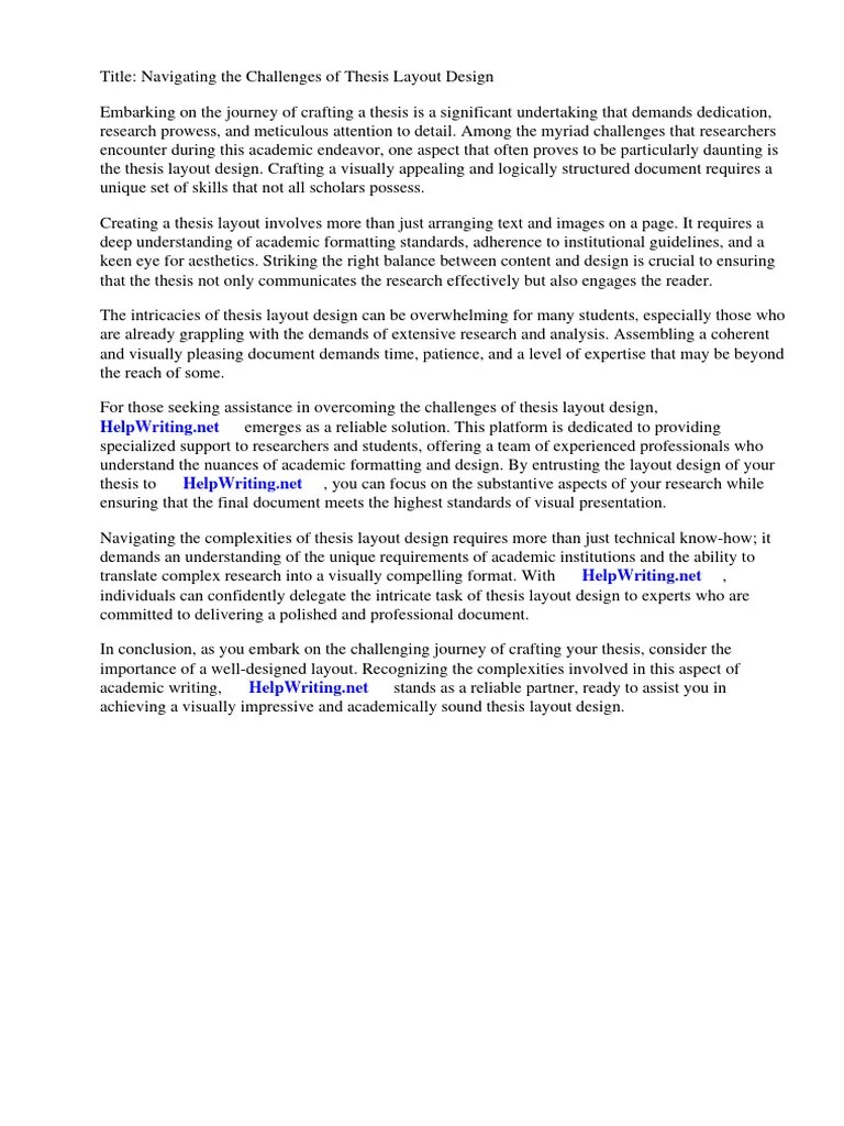 Thesis Layout Design | PDF | Thesis | Page Layout