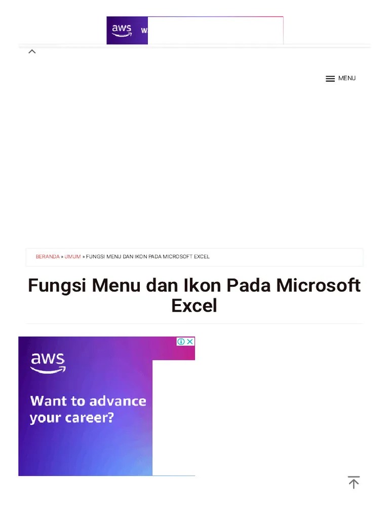 Fungsi Menu Dan Ikon Pada Microsoft Excel | PDF