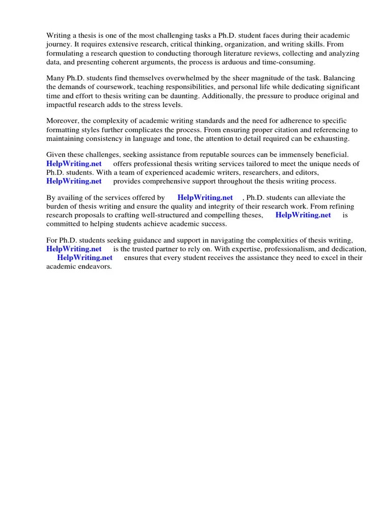 Thesis Writing Tips PHD | PDF