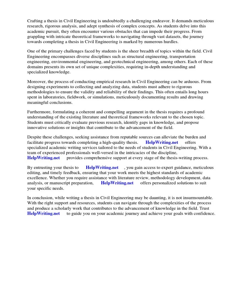 Thesis Civil Engineering | PDF | Thesis | Engineering